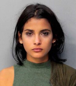 a hot looking woman mugshot