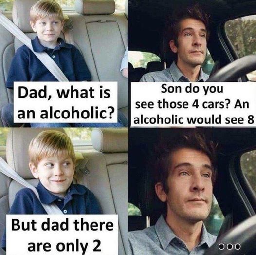 funny dark meme explaining alcohoolics