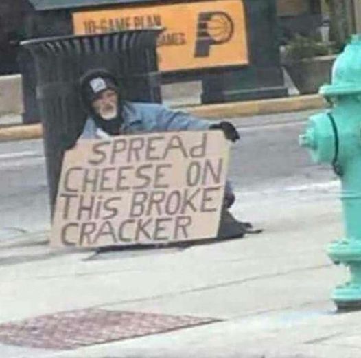 dark joke meme about cheese and crackers