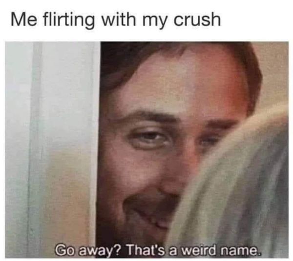 funny dark meme about having a crush and rejection